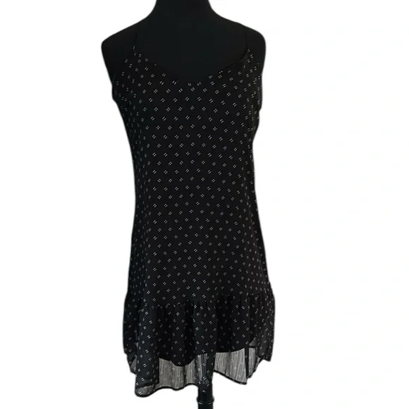 Old Navy Black with White Diamond detail Mini dress Size Small - Picture 1 of 8